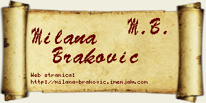 Milana Braković vizit kartica